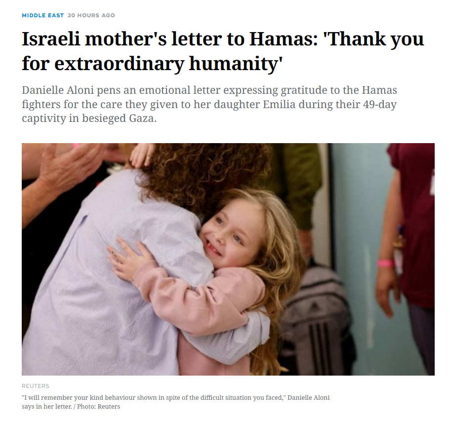 News: Israeli Mother’s Letter to Hamas: ‘Thank You for Extraordinary Humanity’