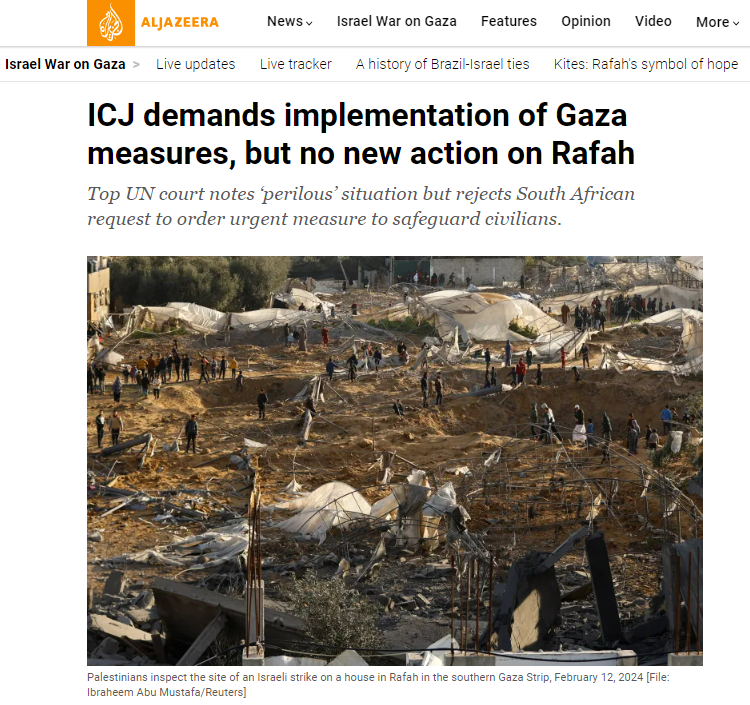 ICJ Demands Implementation of Gaza Measures, but No New Action on Rafah